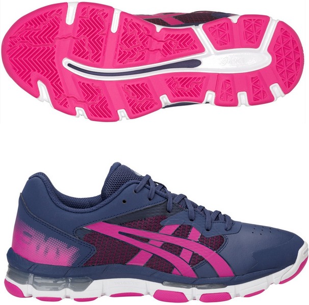 asics pink netball trainers