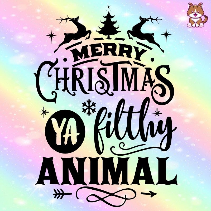 Merry Christmas Ya Filthy Animal Adult T-Shirt - Sports FX