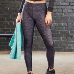 Just Cool Ladies Charcoal Static Printed Leggings