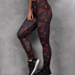 Just Cool Ladies Red Haze Printed Leggings