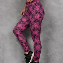 Just Cool Ladies Speckled Pink Printed Leggings