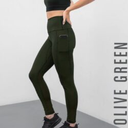 Tombo Core Olive Green Pocket Leggings